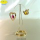 HEART AND DOVE REVOLVING STAND GOLD - cm. 12x15- elements SWAROVSKI