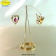 HEART AND DOVE REVOLVING STAND GOLD - cm. 12x15- elements SWAROVSKI