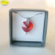 RED NECKLACE - cm. 2.5 X 2 (Pendant) - Swarovski Elements