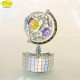 WORLD MAP ON REVOLVING BASE MUSIC SILVER - Cm. 10 x 6- elements SWAROVSKI