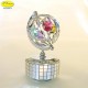 WORLD MAP ON REVOLVING BASE MUSIC SILVER - Cm. 10 x 6- elements SWAROVSKI