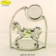 CAVALLO ARGENTATO CON PICCOLA CORNICE METALLO CON APPLICAZIONI CRISTALLO SWAROVSKI - Cm. 11 x 9