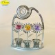 TRIS FLOWERS CLOCK WITH SILVER - Cm. 11.5 x 9 - Swarovski Elements