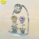 TRIS FLOWERS CLOCK WITH SILVER - Cm. 11.5 x 9 - Swarovski Elements