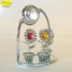 TRIS FLOWERS CLOCK WITH SILVER - Cm. 11.5 x 9 - Swarovski Elements