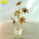 SATIN GOLD VASE WITH FLOWERS 7 - cm. 17 x 11 - Swarovski Elements