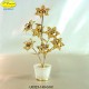 SATIN GOLD VASE WITH FLOWERS 7 - cm. 17 x 11 - Swarovski Elements