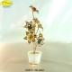 SATIN GOLD VASE WITH FLOWERS 7 - cm. 17 x 11 - Swarovski Elements