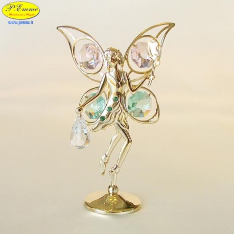 FAIRY WITH ROSE GOLD - Cm. 10.5 x 7 - Swarovski Elements