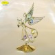 ANGEL WITH BIG LIRA GOLD- Cm. 15.5 x 11.5 - Swarovski Elements